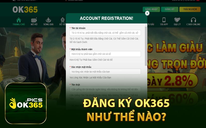 Đăng ký OK365 như thế nào?